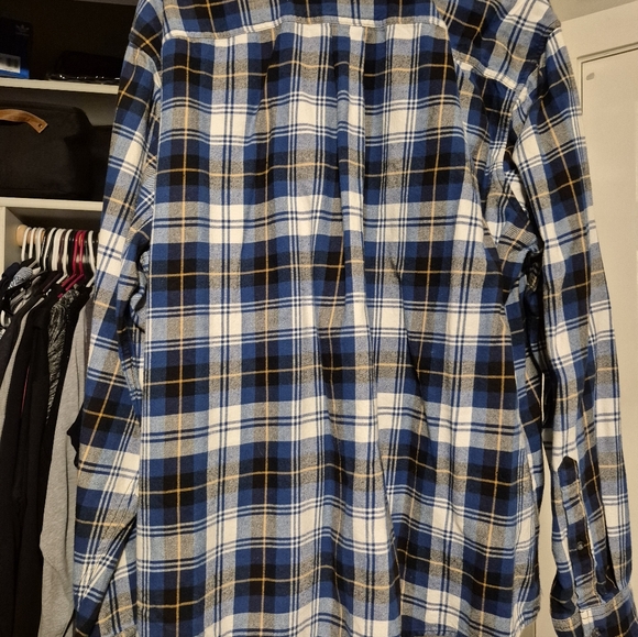 Eddie Bauer Blue Plaid Shirt XXL - Picture 2 of 3